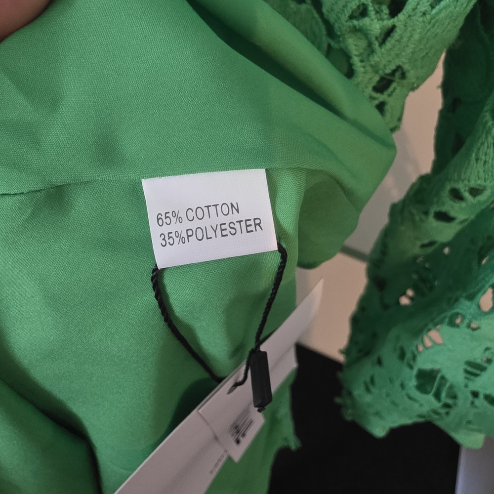 Catchall Green Lace Midi Dress Emerald High Neck Long Sleeve S NWT - Picture 6 of 6